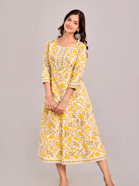 Floral Printed Anarkali Kurta