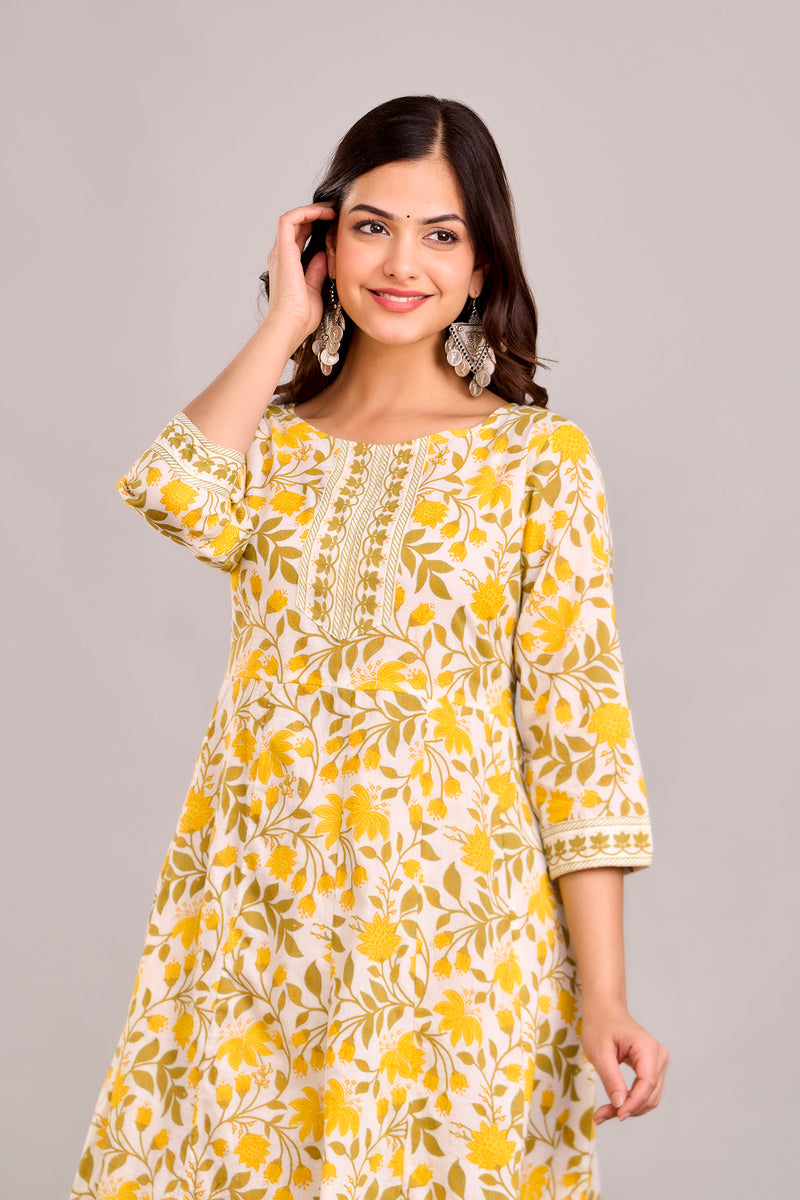 Floral Printed Anarkali Kurta