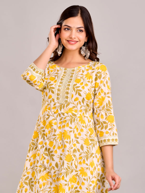 Floral Printed Anarkali Kurta