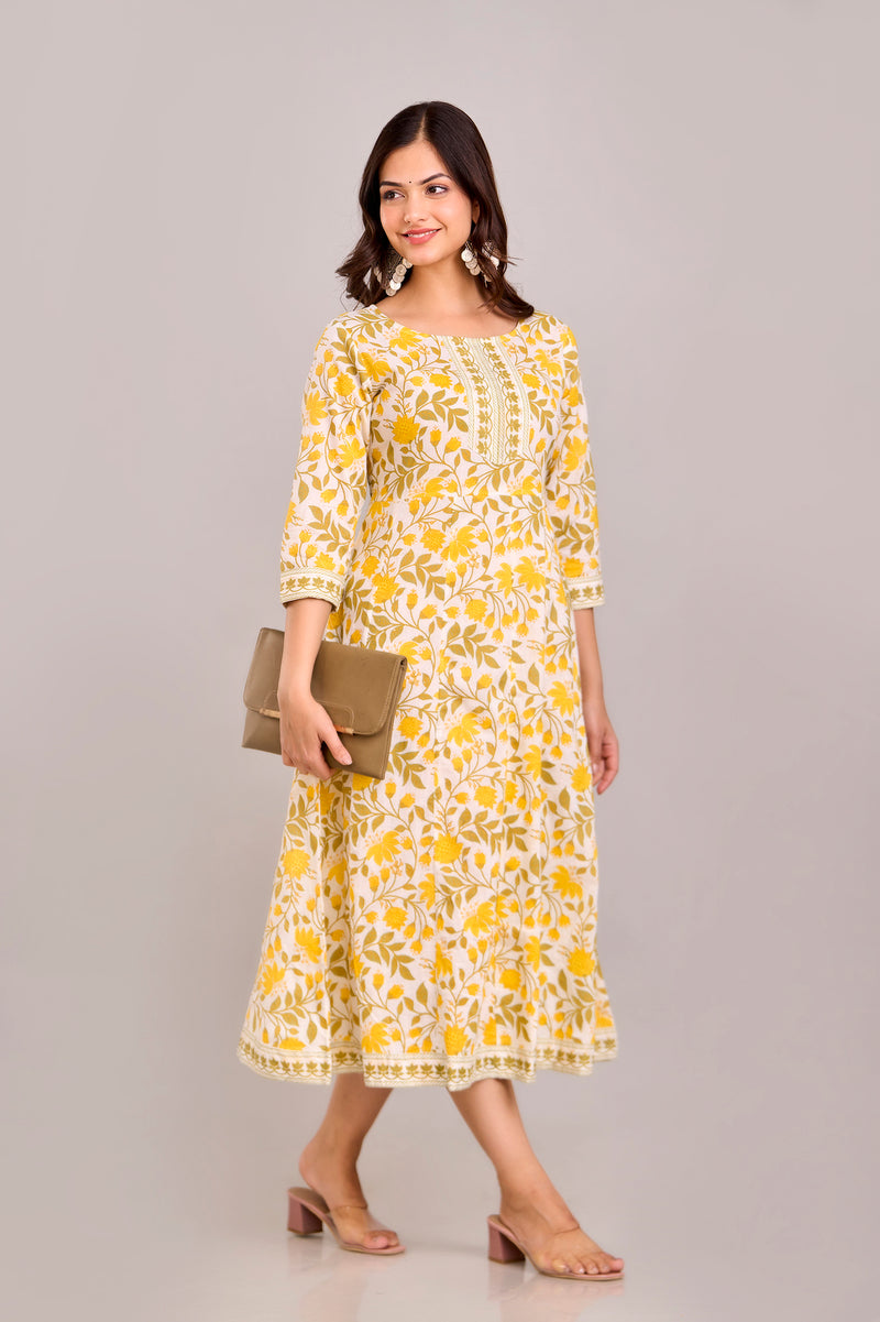 Floral Printed Anarkali Kurta