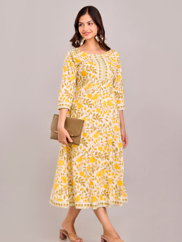 Floral Printed Anarkali Kurta