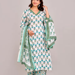 Women Rayon Kurta Pant Dupatta Set