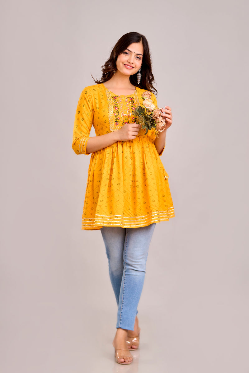 Floral Print Crepe Top