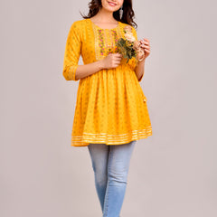 Floral Print Crepe Top