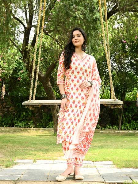 Women Pure Cotton Kurta Pant Set