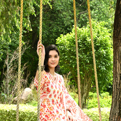 Printed Regular Mirror Work Pure Cotton Straight Kurta with Trousers & Dupatta
