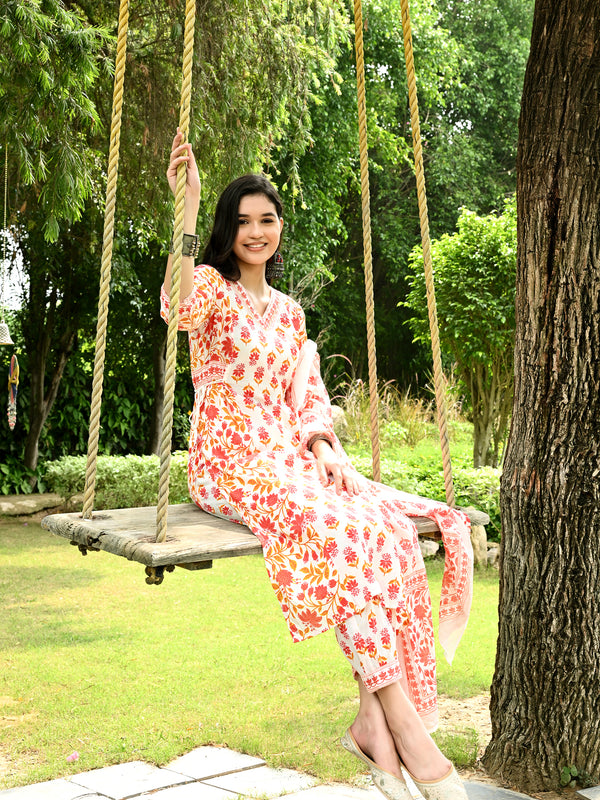Women Pure Cotton Kurta Pant Set