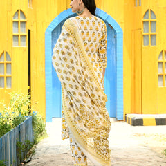 Printed Regular Mirror Work Pure Cotton Straight Kurta with Trousers & Dupatta