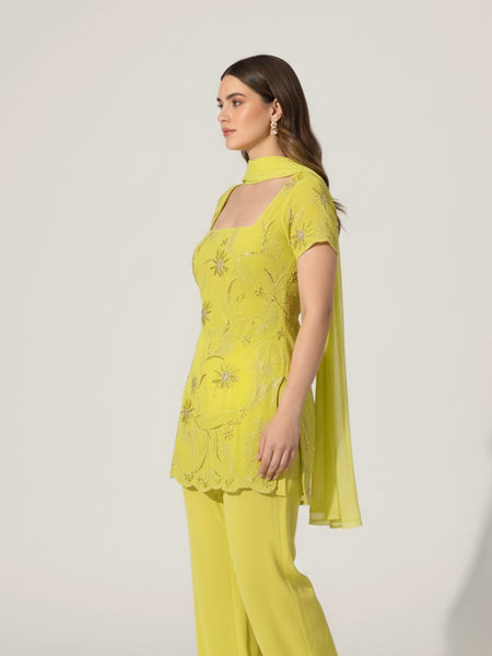 Fresh Lime Ethnic Suit Set