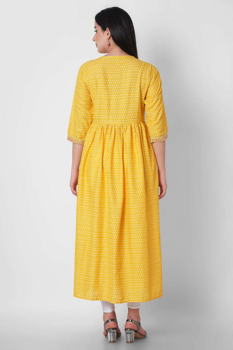 Women Printed Viscose Rayon Flared Kurta