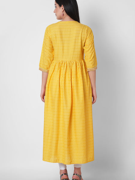 Women Printed Viscose Rayon Flared Kurta