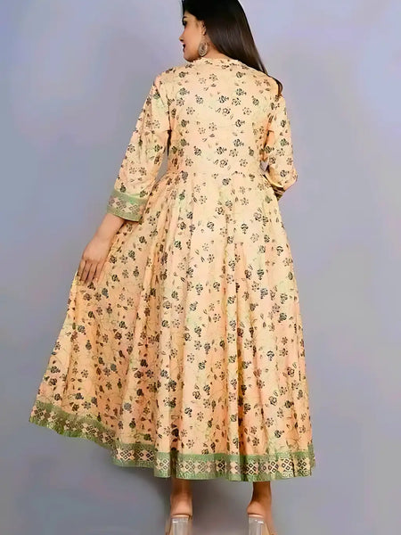 Designer Anarkali Coral Gown (Yellow)