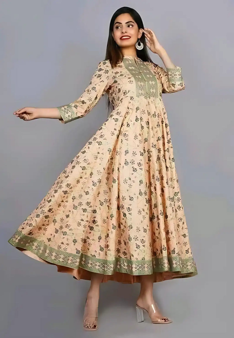 Designer Anarkali Coral Gown
