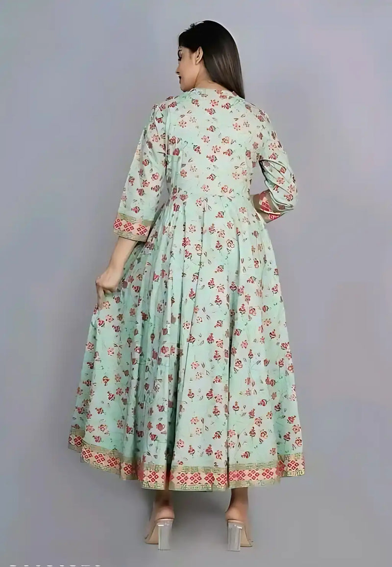 Designer Anarkali Coral Gown