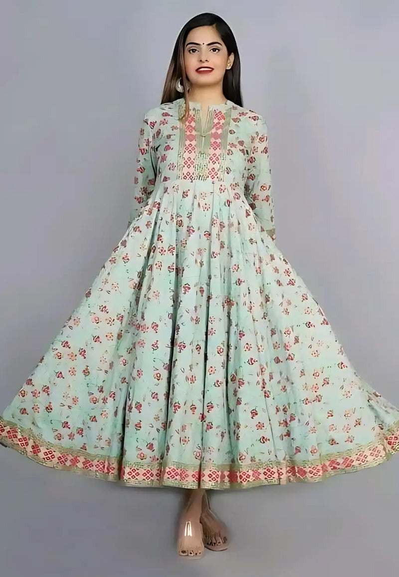 Designer Anarkali Coral Gown