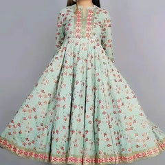 Designer Anarkali Coral Gown