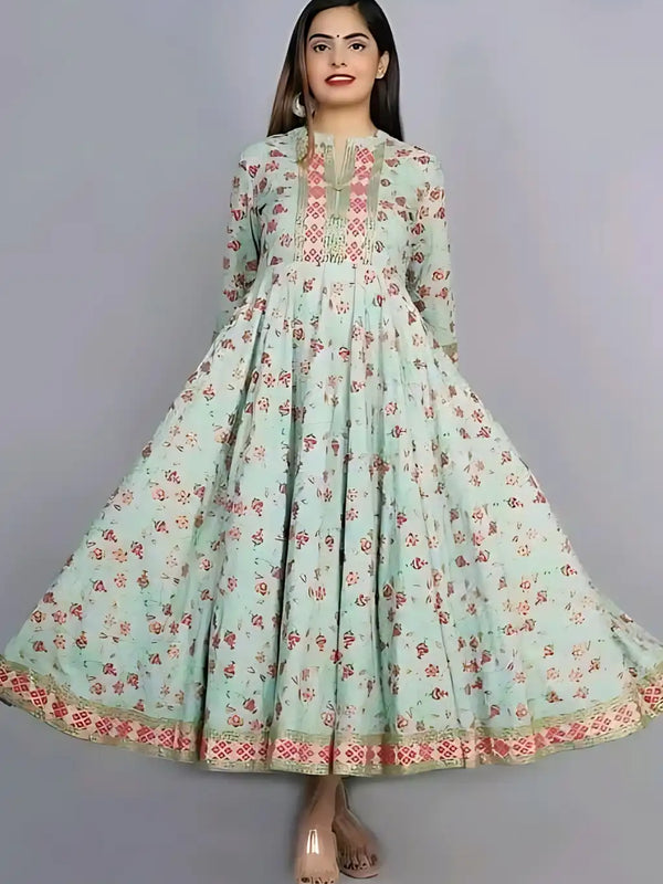 Designer Anarkali Coral Gown