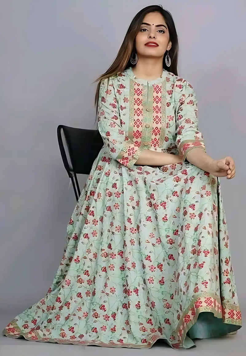Designer Anarkali Coral Gown