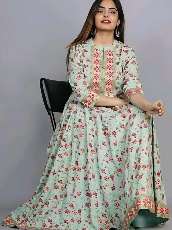 Designer Anarkali Coral Gown