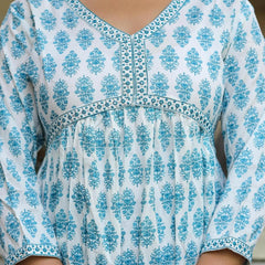 Bairaj Printed Alia Style Women Kurta Pyjama Dupatta Set in Viscose Rayon