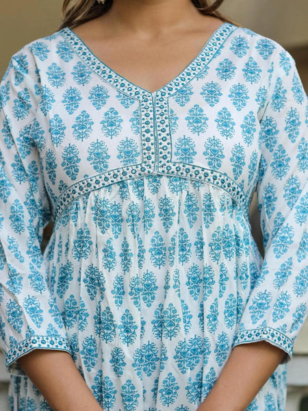 Bairaj Printed Alia Style Women Kurta Pyjama Dupatta Set in Viscose Rayon