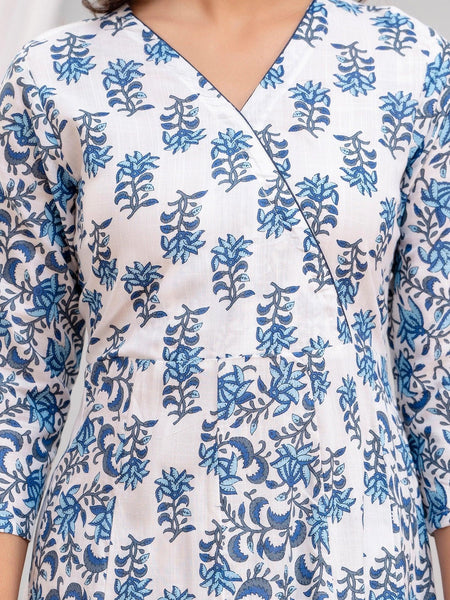 Bairaj Printed Kali Women Kurta Pyjama Dupatta Set in Viscose Rayon