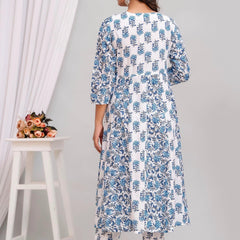 Bairaj Printed Kali Women Kurta Pyjama Dupatta Set in Viscose Rayon