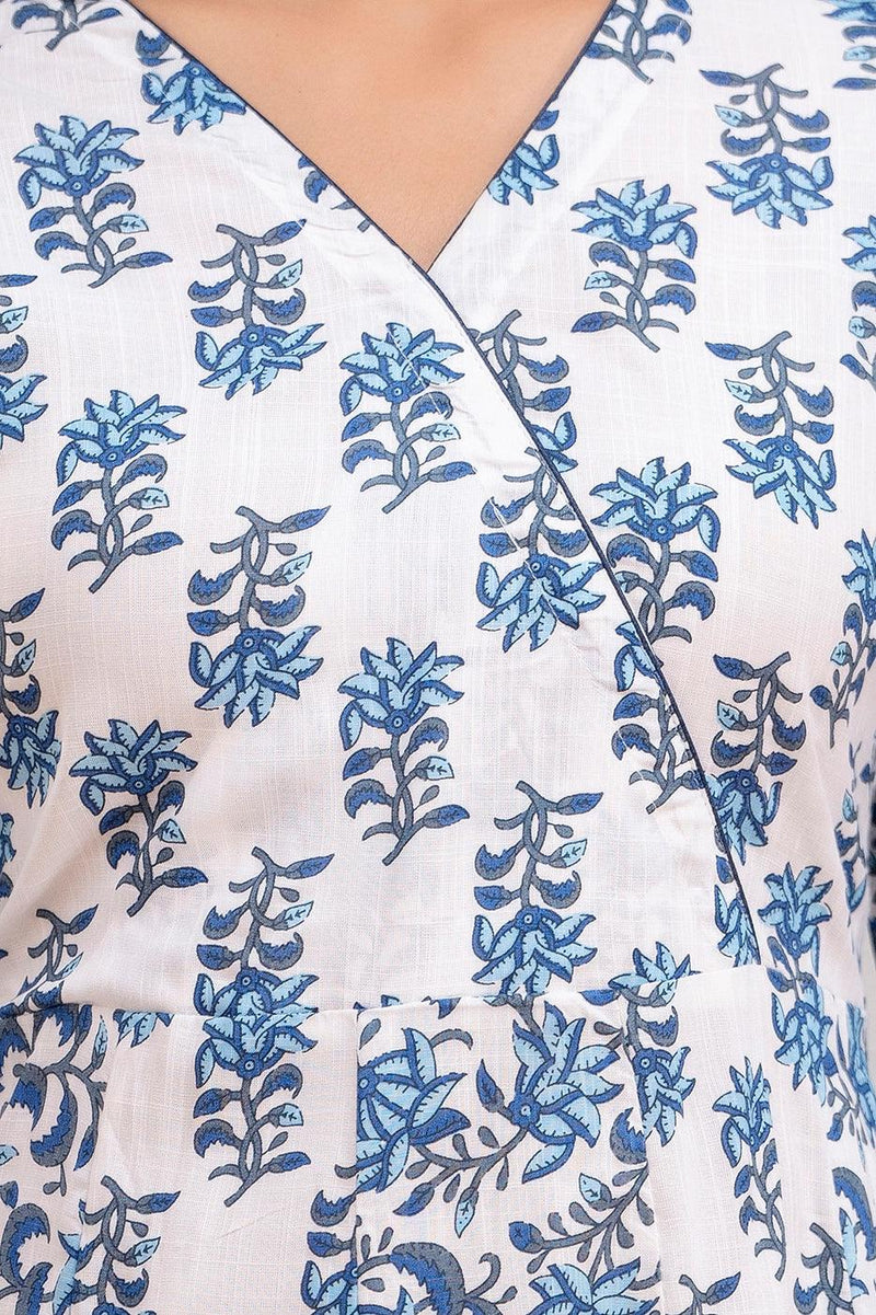 Bairaj Printed Kali Women Kurta Pyjama Dupatta Set in Viscose Rayon