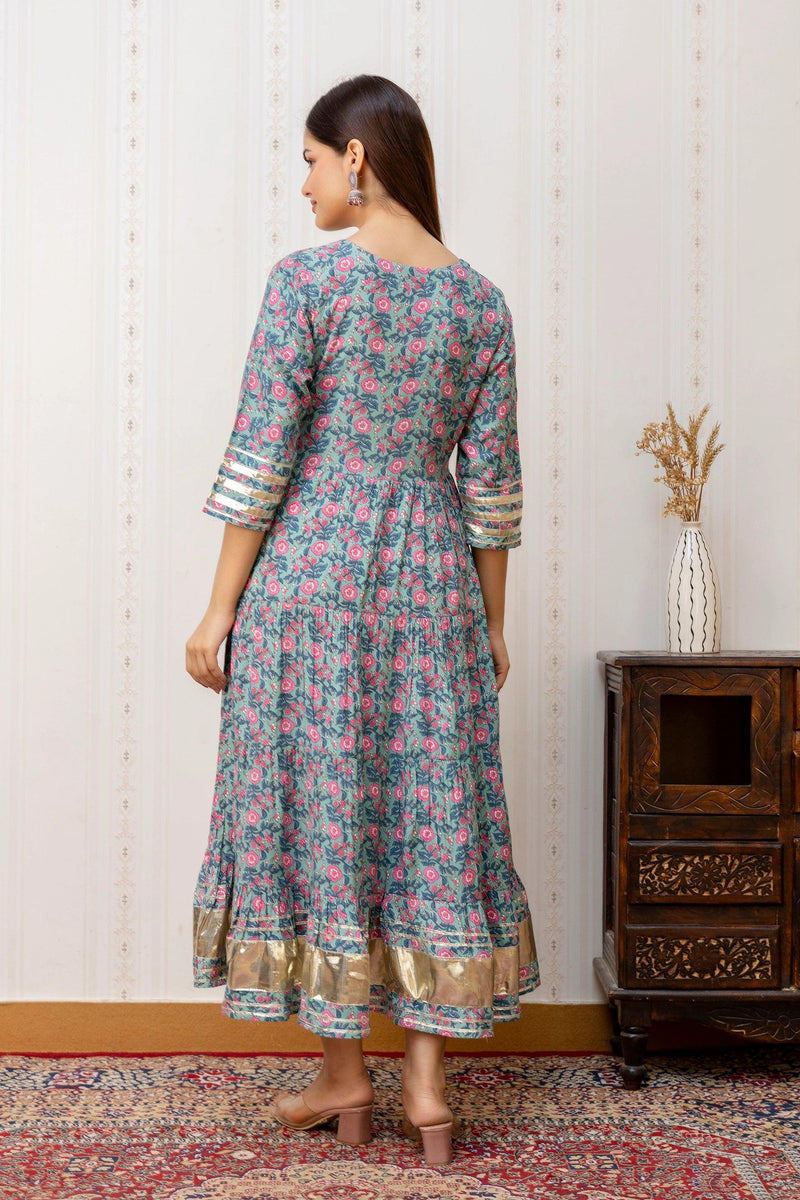 Bairaj Rama Designer Women Anarkali Kurta With Dupatta Set