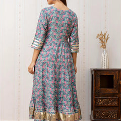 Bairaj Rama Designer Women Anarkali Kurta With Dupatta Set