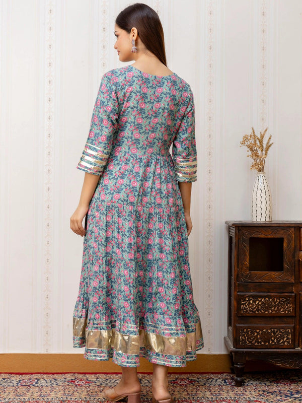Bairaj Rama Designer Women Anarkali Kurta With Dupatta Set
