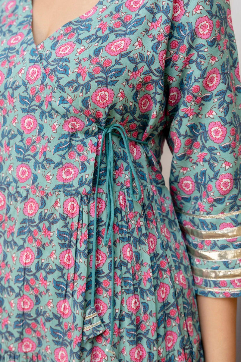 Bairaj Rama Designer Women Anarkali Kurta With Dupatta Set