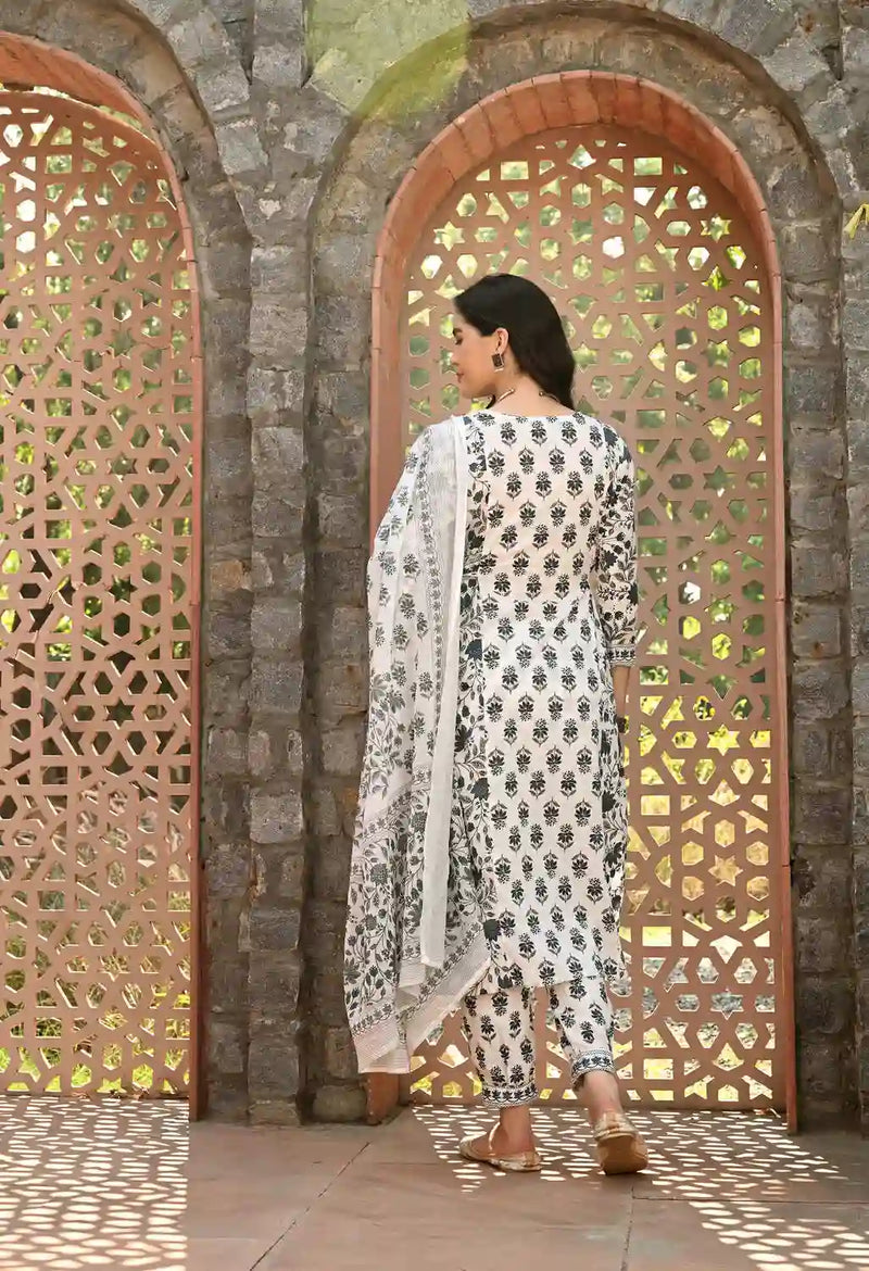 Grey Nyra Cut Suit Set
