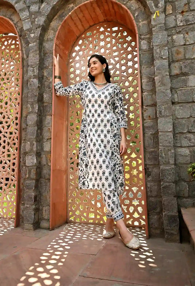 Grey Nyra Cut Suit Set