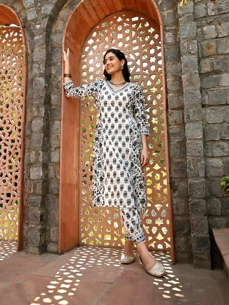 Grey Nyra Cut Suit Set