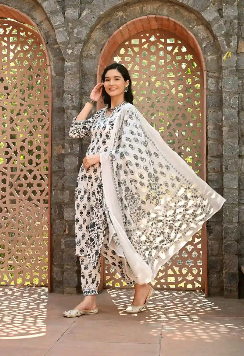Grey Nyra Cut Suit Set