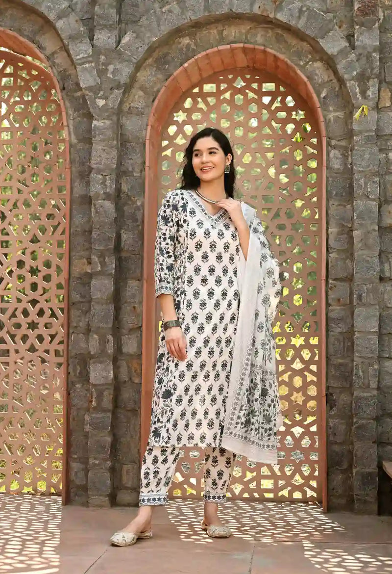 Grey Nyra Cut Suit Set