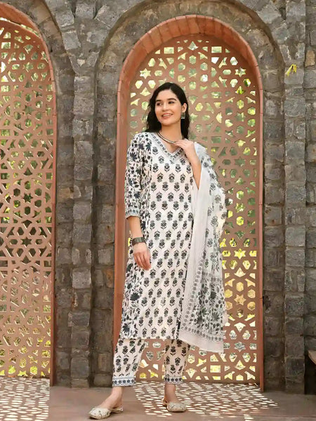 Grey Nyra Cut Suit Set