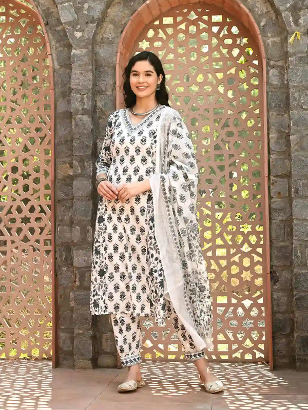 Grey Nyra Cut Suit Set