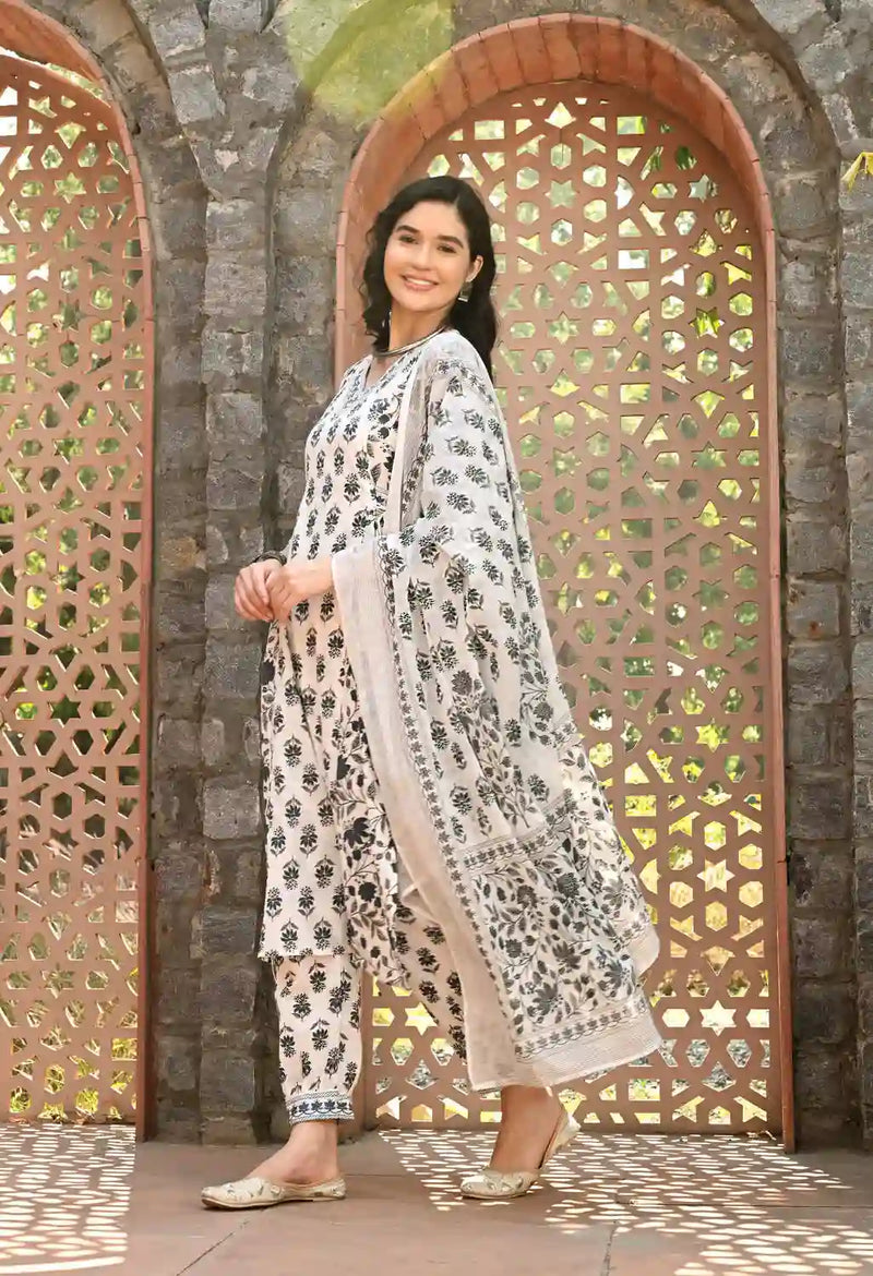 Grey Nyra Cut Suit Set