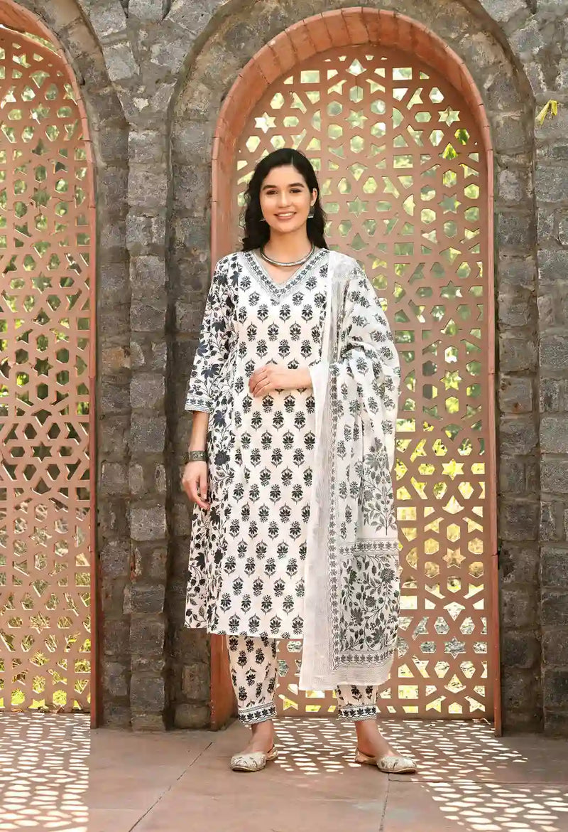 Grey Nyra Cut Suit Set