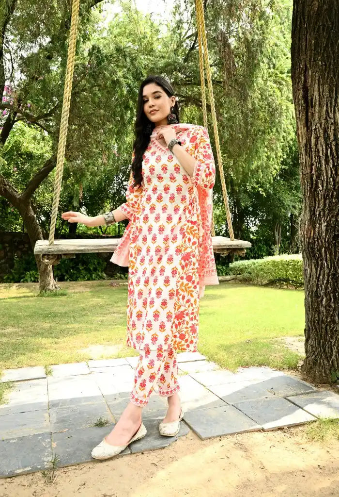 Pink Nyra Cut Suit Set