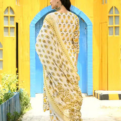 Yellow Nyra Cut Suit Set