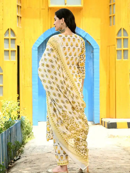 Yellow Nyra Cut Suit Set