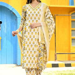 Yellow Nyra Cut Suit Set