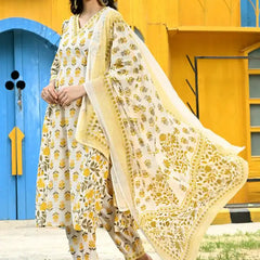 Yellow Nyra Cut Suit Set