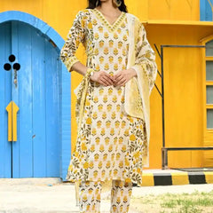 Yellow Nyra Cut Suit Set