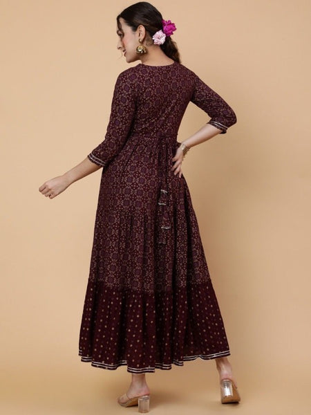 Women’s  Rayon Ethnic Motif Printed Anarkali Kurta