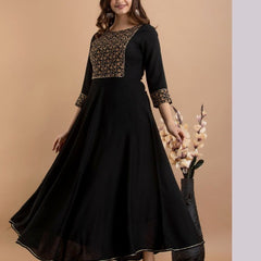Women’s  Rayon Ethnic Motif Printed Anarkali Kurta