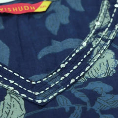 Blue Floral Printed Straight Kurta for Women | Ethnic Kurta